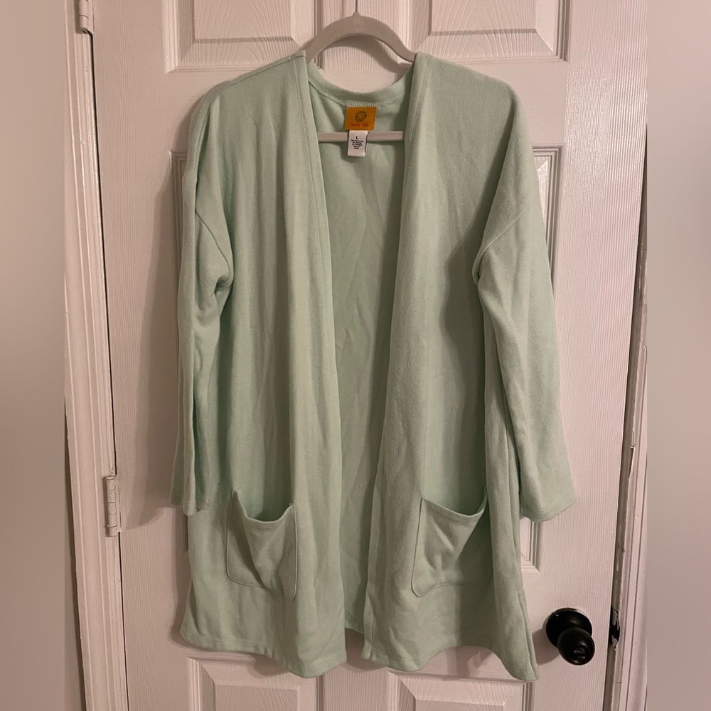 Mint Green Cardigan with Pockets and 3/4 Sleeves by Ruby Rd. Size Large